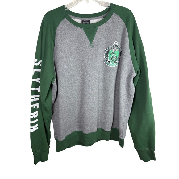 Wizarding World Other - Harry Potter Slytherin Sweatshirt Universal Studios Raglan Grey Green 2XL